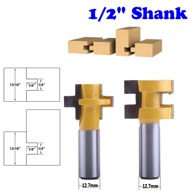 2pcs 6mm 1/4inch 8mm Shank T-Slot Square Tooth Tenon Milling Cutter Carving Knife Router Bits for Wood Tool Woodworking