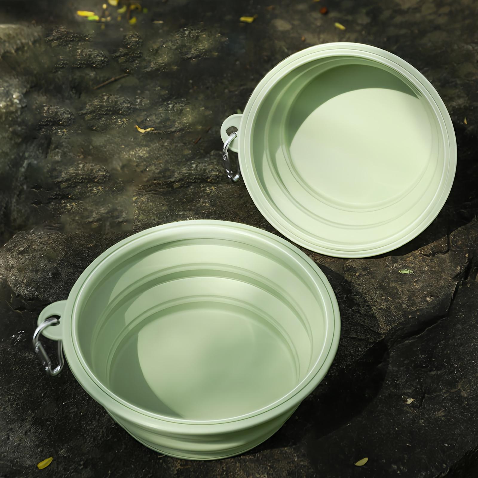 

Dog Bowls, Portable Travel Dog Bowl with Carabiner, Food-Grade Silicone Pet Bowl for Hiking, Walking One Size зелений