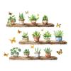 Potted Cactus Shelf Wall Sticker Removable Waterproof PVC Self-adhesive Home Office Living Room Kids Bedroom Green Plant Wall Art Decoration Decal