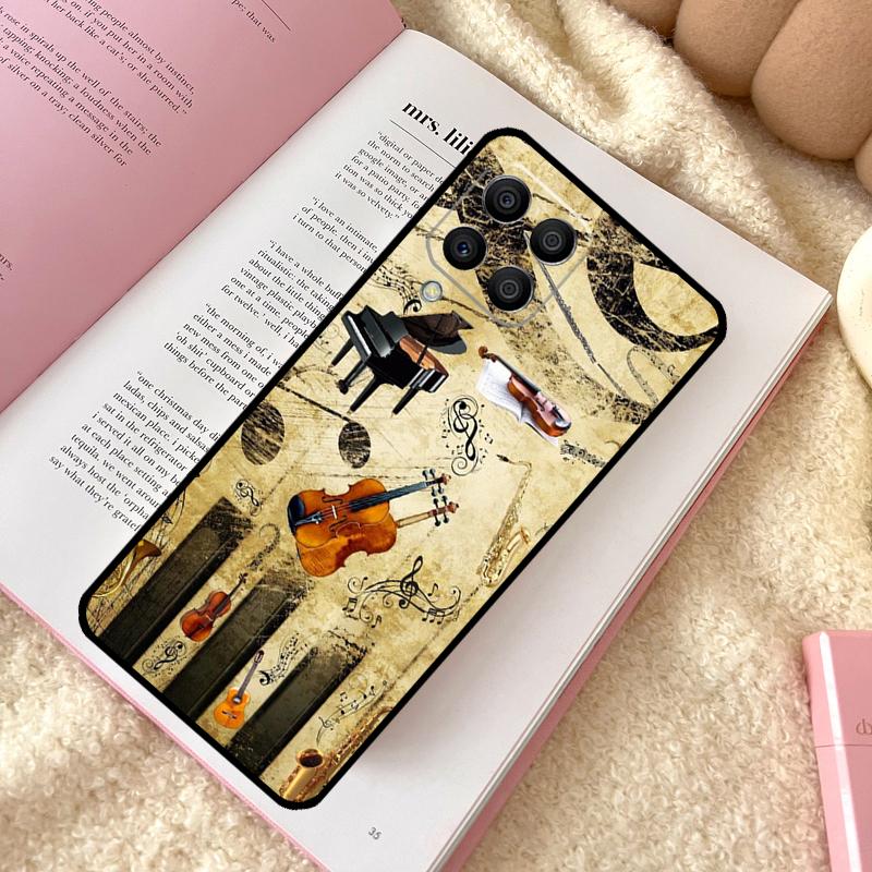 Musical Notes Violin Classical Case For Samsung Galaxy M21 M12 M13 M14 M15 M06 M16 M36 M56 M31 M53 M32 M52 M35 M55 M34 M54