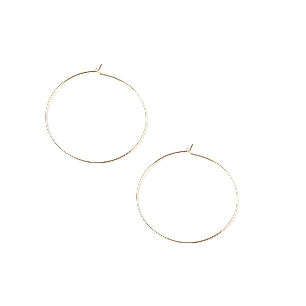 

Shop K14GF Gold Filled Thin Wire Hoop Earrings Simple Earring Fittings Parts Hypoallergenic Gold Made in Japan k14gf12 Diameter 50mm [Jewelry M]