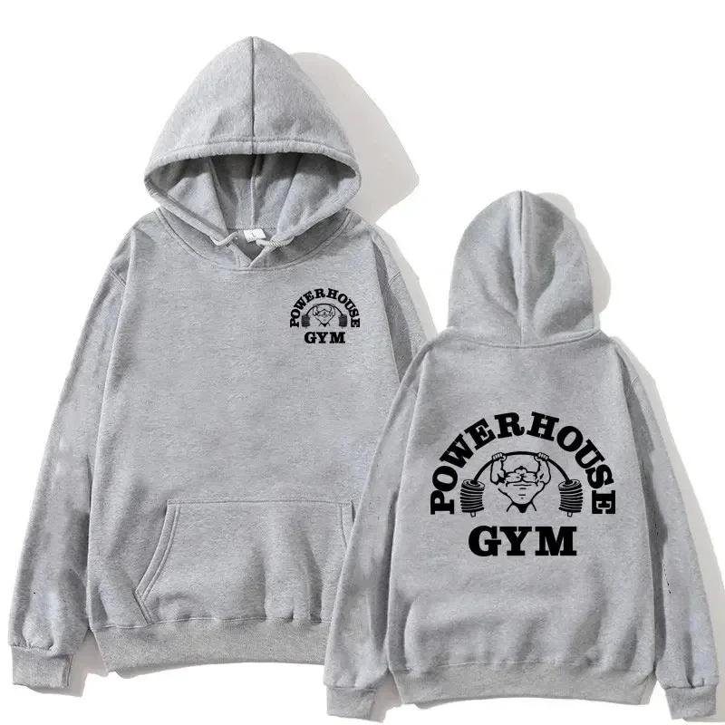 Powerhouse Gym Logo Hoodie Harajuku Men Women Geek Fitness Hoodies  Long Sleeve Aesthetic Sweatshirt