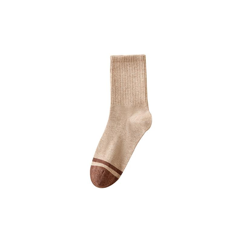 Autumn Socks, Pure Cotton Men's Mid-length Socks, Cotton Socks, Sweat-absorbing and Breathable, Black Sweat-absorbing and Breathable Business Socks