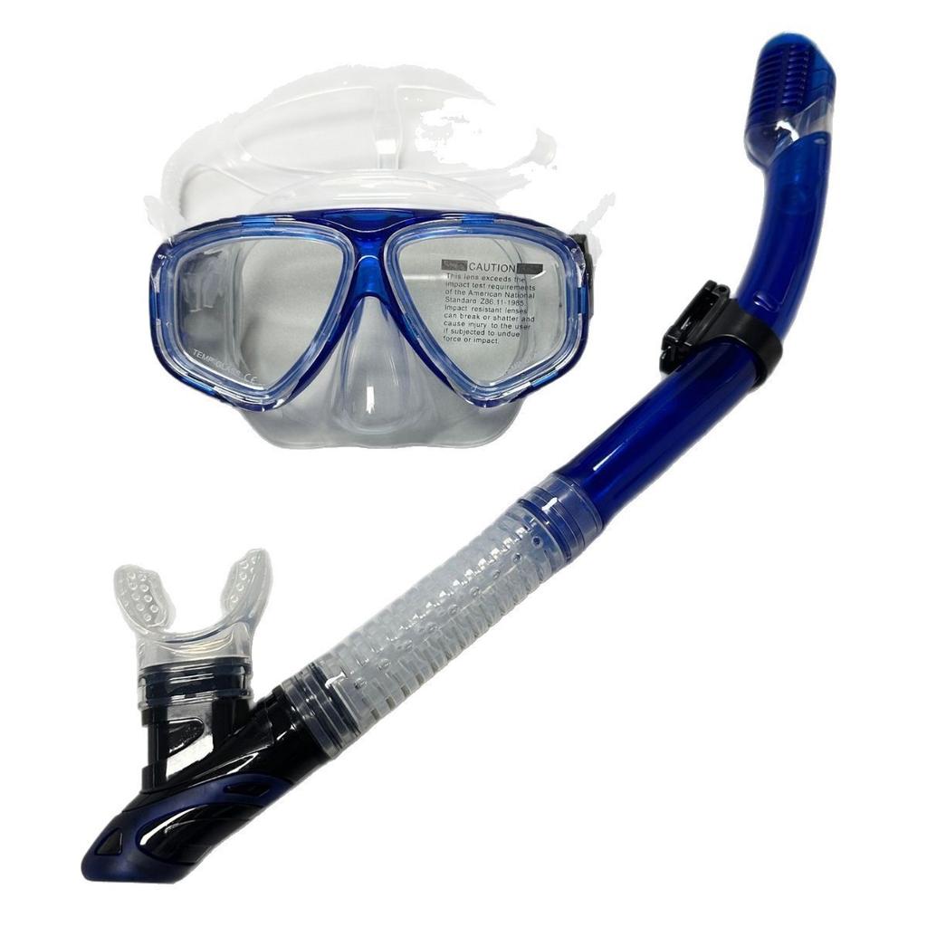 Snorkeling Two-Piece Set - Complete Dry-Style Dive Mask Equipment - Air Tube Set - Mask for Diving