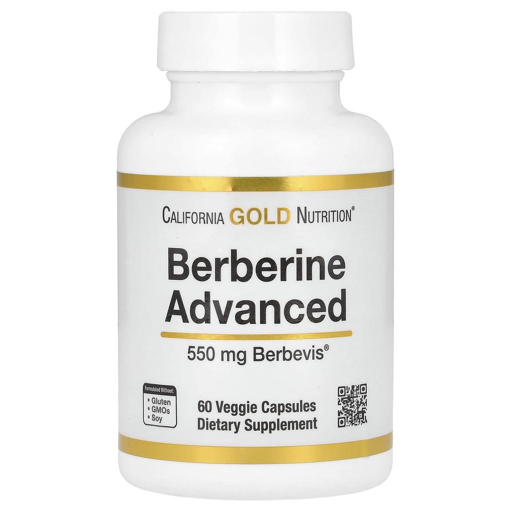 Berberine Advanced, Berbevis Phytosome, Berberine Phospholipid Complex with Sunflower Lecithin, 550Mg, 60 Veggie Caps