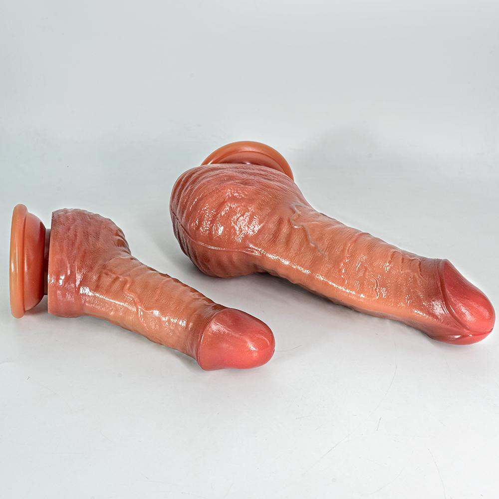 Doppelter flüssiger Silikon-künstlicher Penis-Make-up-weiblicher Masturbator dicker langer Urlaubs-Penis für Erwachsene