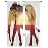African Landscape Elephant Sheer Curtains For Bedroom Living Room Tulle Curtains For Kitchen Window Voile Curtains