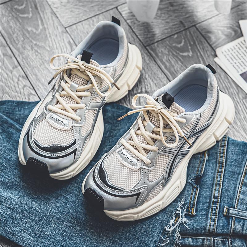 Bărbați de dimensiuni mari anti-alunecare și rezistente la uzură, la modă, retro, cu talpă groasă, pantofi de alergare, pantofi la modă, pantofi sport, pantofi ocazionali