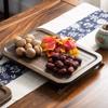 Square Bamboo Food Tray with Classic, Legs and Carrying Handle Eco-friendly Tea Tray for Item Storage