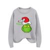 Women's Christmas Print Cardigan Long Sleeve Round Neck Knit Top