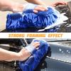 1 blue microfiber Chenille car wash sponge, care brush pad, cleaning tool, car wash towel, glove, and shaped accessories