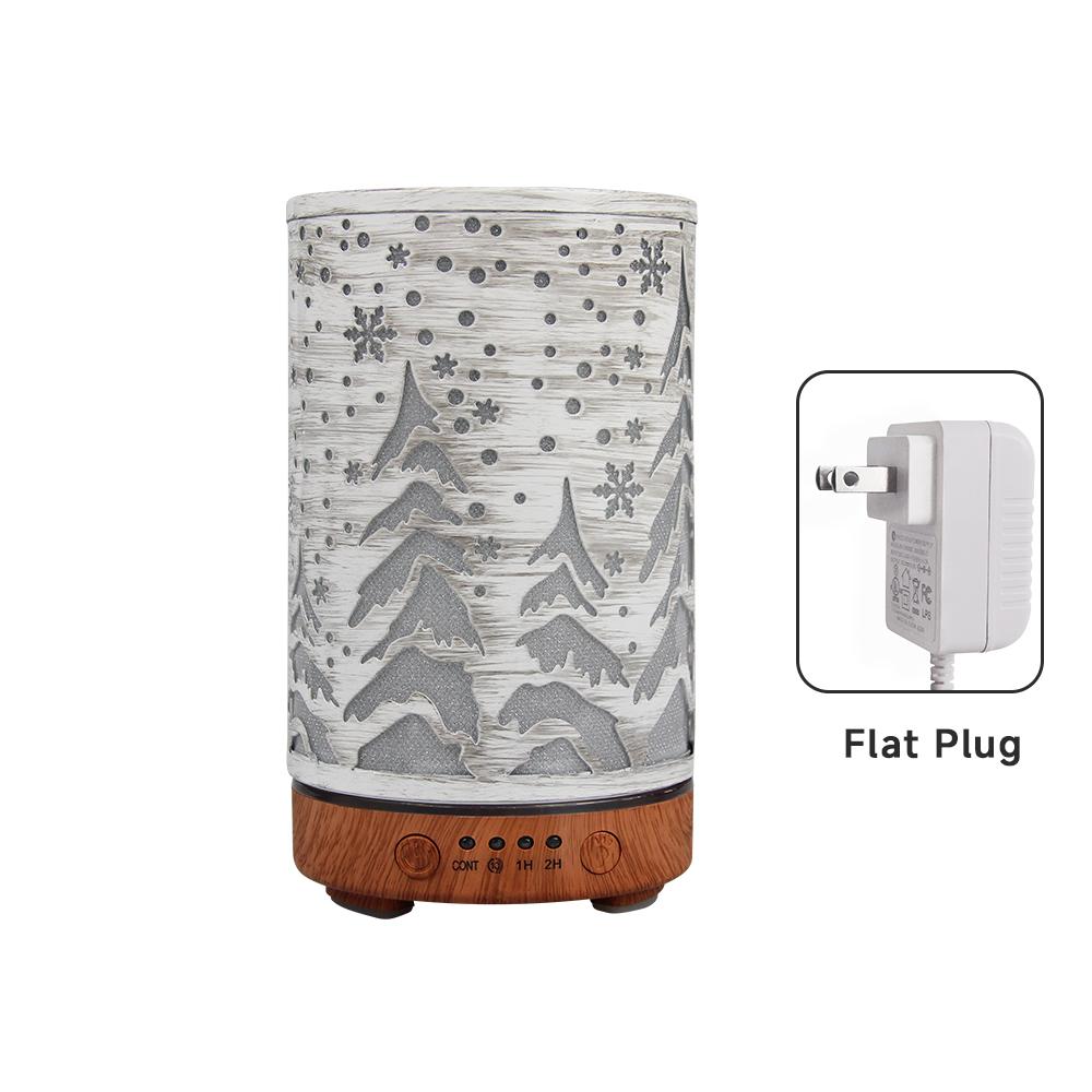 Ultrasonic Air Humidifier 100ml Timing Function Aroma Diffuser Hollowed-out Tree Humidifier Room Scent Diffuser with LED Lights