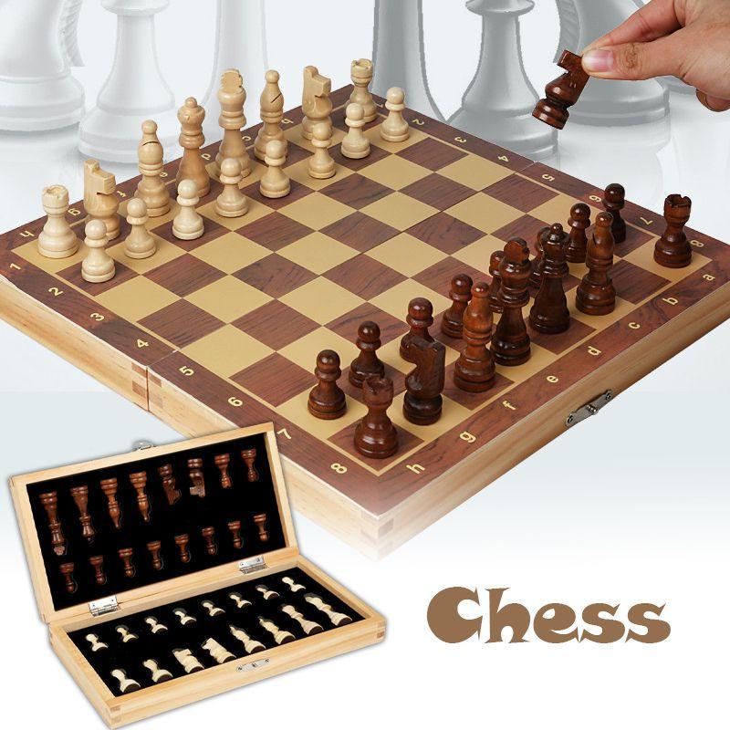 Luxurious Wooden Chess Set Featuring Premium Folding Chessboard And Elegant Pieces