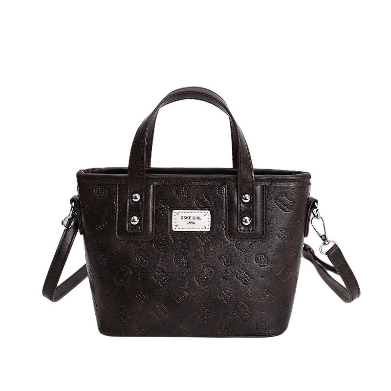 Korean Retro Large Capacity Tote Bag - 2025 Autumn/Winter Casual Shoulder Bag for Women