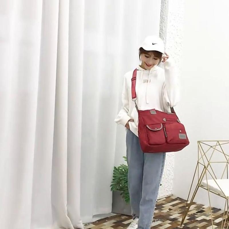 Bolsa de Nylon Feminina Grande Capacidade Bolsa de Ombro Impermeável Bolsas Mensageiro Casual Senhora Bolsa Crossbody Multifuncional Sacolas de Compras