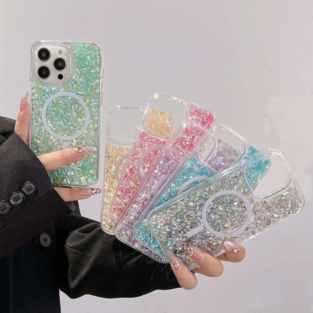 For iPhone 14 Pro Max Case Compatible with MagSafe Epoxy PC+TPU Shockproof Phone Cover