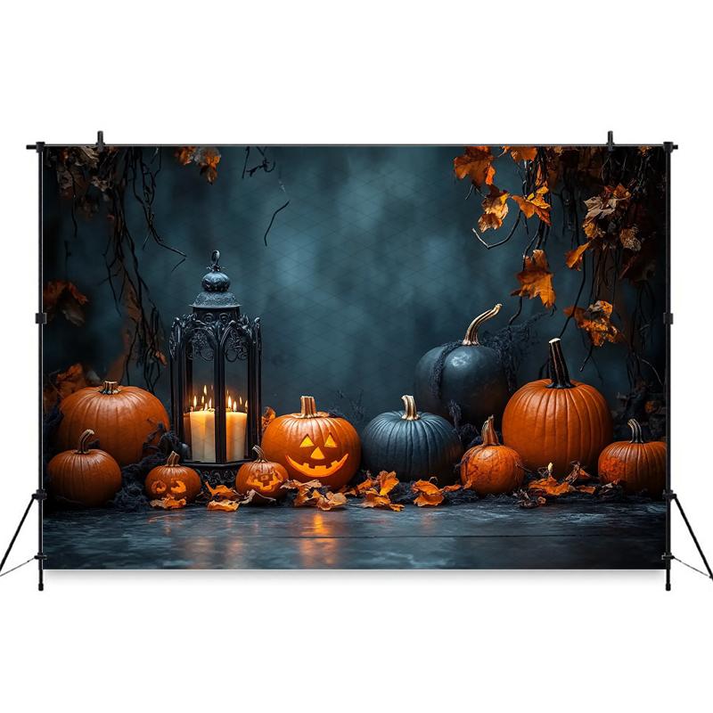 Mocsicka Halloween Backdrops For Photography Dark Night Jack-O-Lanterns Pumpkin Background Baby Shooting Props Decoration Studio