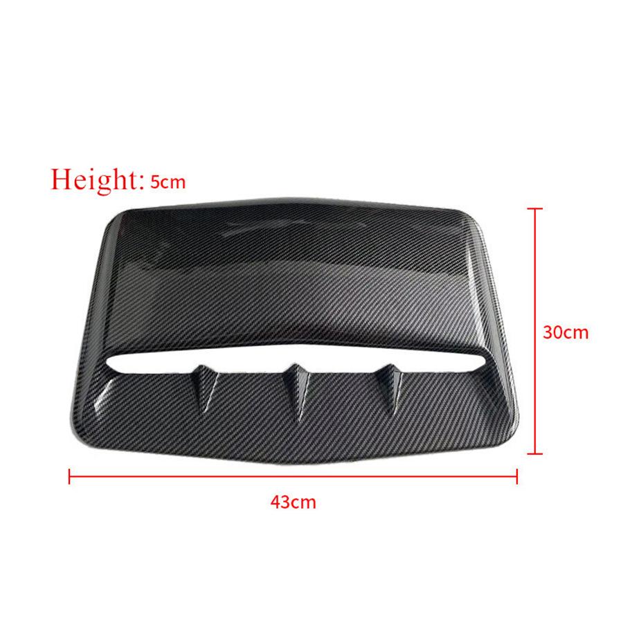 Car Decorative Air Flow Intake Hood Scoop Vent Bonnet Cover Carbon Fiber Look