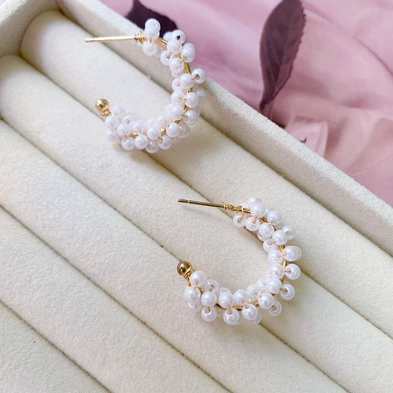 

Серьги-гвоздики из яркого жемчуга типа C, холодный ветер, высокое чувство, легкая роскошь, темпераментный дизайн, индивидуальные нишевые серьги, женские