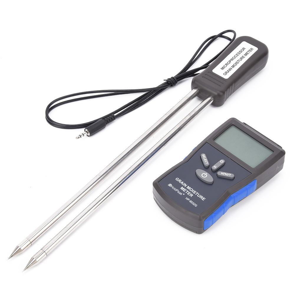 

HP8032G ЖК-цифровой измеритель влажности зерна тестер инструмент для измерения влажности для пшеницы кукурузы древесины