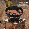 Compact Outdoor Folding Charcoal BBQ Grill - Stainless Steel Wood Stove for Camping and Picnics