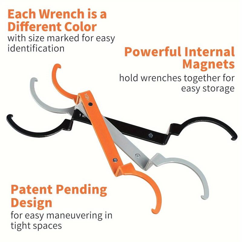 3pcs Conduit Lockout Wrench Tool Tighten and Loosen Locknuts In Tight Spaces Lock Nut Wrench Conduit Tools For Floor Pipes