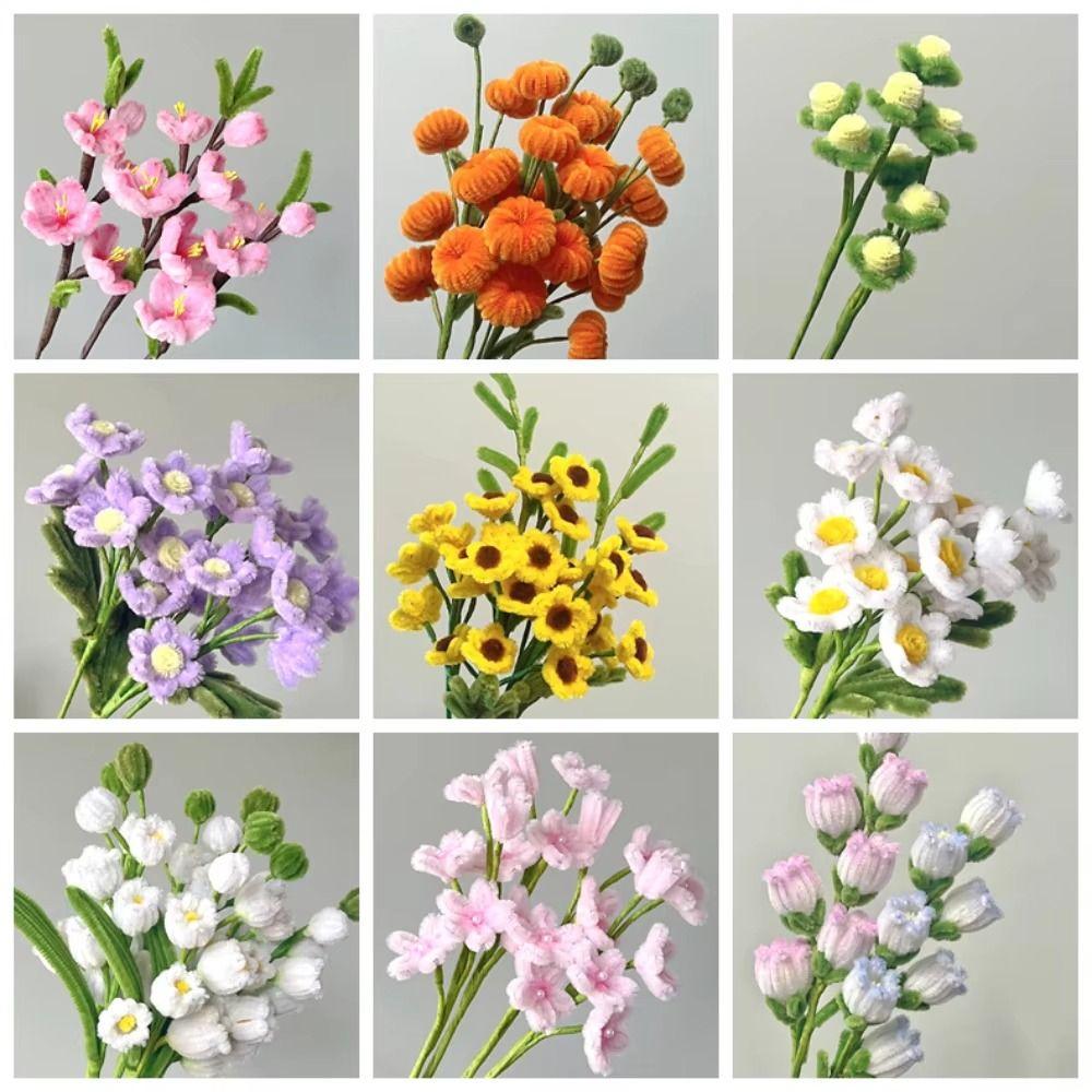 100 Stück Plüsch Lametta Stiel Amboss Draht Bastelrohr Spielzeug Plüsch Draht Twist Sticks Kindergartenkinder