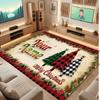 Kerst Thema Zacht Kristal Fluweel Tapijt Custom Naam & Tekst Print Antislip Vloerkleed voor Slaapkamer Woonkamer