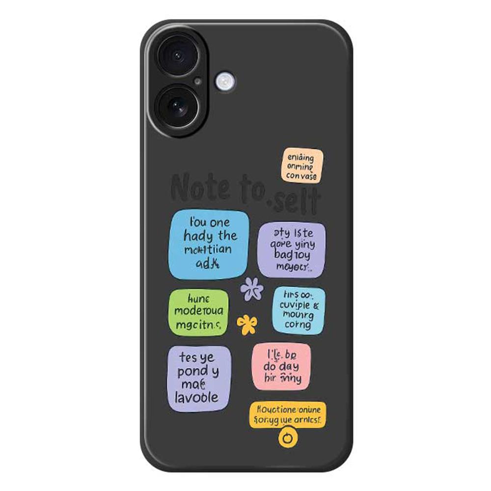 For iPhone 17 Case Colored Sticky Notes Pattern Printing Straight Edge TPU Phone Back Cover