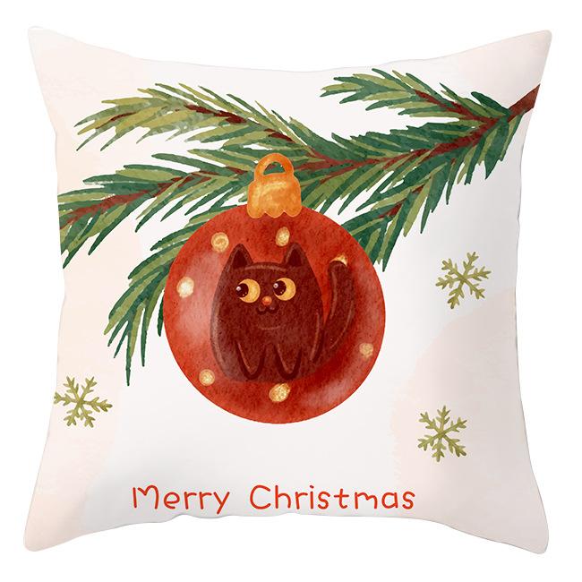 

Трансграничная оптовая продажа Рождественские наволочки с принтом Праздничный диван Автомобильная подушка Талия Назад Чехлы 40x40cm