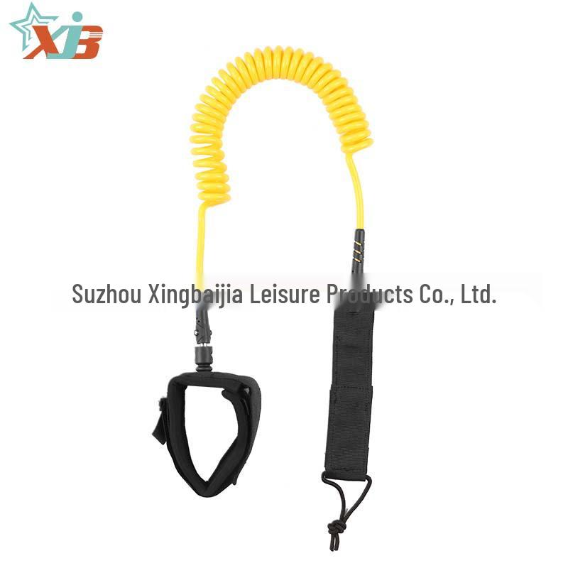 Paddleboard Leash: Rotatable & Retractable 7mm Coiled Safety Rope 3m жёлтый