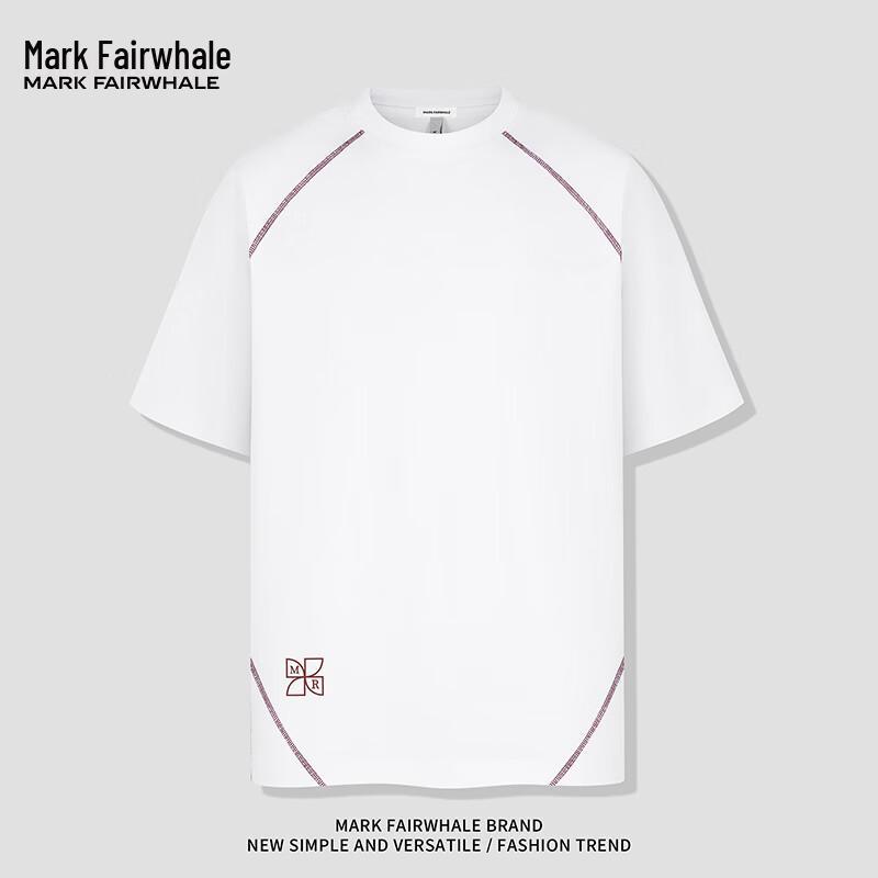 Mark Fairwhale Men s Color-block Letter Print Round Neck T-shirt L