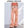 UR 2025 Women's Boho Color-block Print Casual Pants