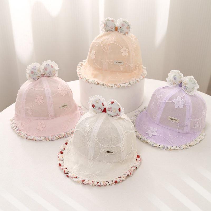Sweet Spring Baby Sun Hat with Bow - Stylish Princess Duckbill Wide Brim