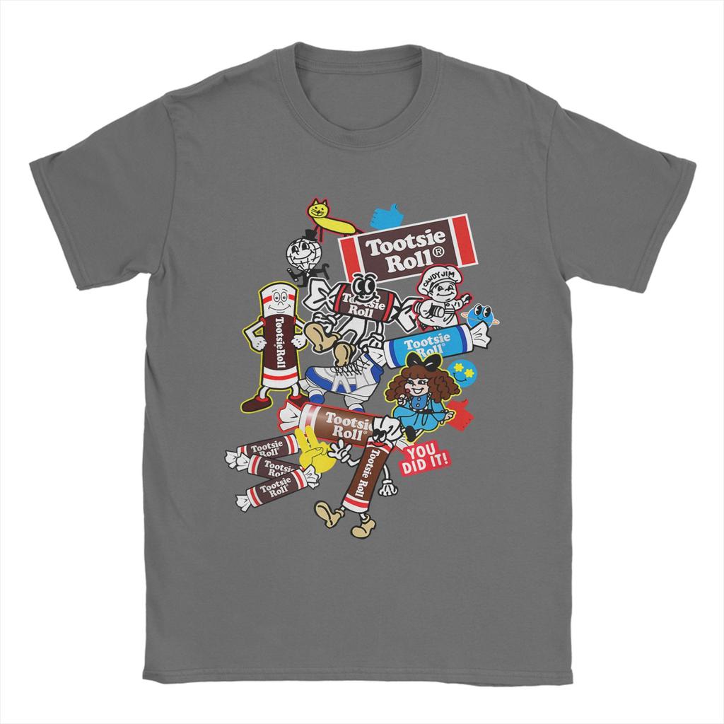 Tootsie Roll History of Tootsie Rolls Stickers Candy T Shirt Summer Cotton T-Shirts For Men's Casual Tshirt Short Sleeve Tops