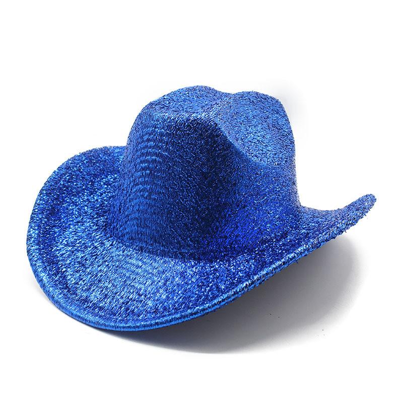Cappello Western Classico da Cowboy con Pizzo e Filo d'Oro per Artisti da Palco e Appassionati di Feste