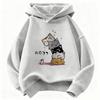 Fashion Children Hoodie, Sweet Cartoon Cat Pile With Tiny Mouse And Sleep Mark Decor Pattern Pullover Sweatshirt, Fall Winter CasualSportLongSleeveTop