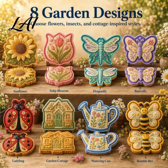 DIY Pastry Tools for Kids Spring Garden Mini Pie Mold Food-Grade Silicone Cookie Cutter Creative Baking Gifts Women Baking Fondant Clay Craft,
