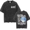 Vintage Go Make Disciples of All Nations Graphic T‑Shirt Men Women Casual Short Sleeve Tee Retro Washed Streetwear Unisex Tops