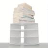 High qualityRetractable 4-Compartment Bookshelf File Storage Box: Desk Necessities & Data File Organizer for Office Furniture, School Storage