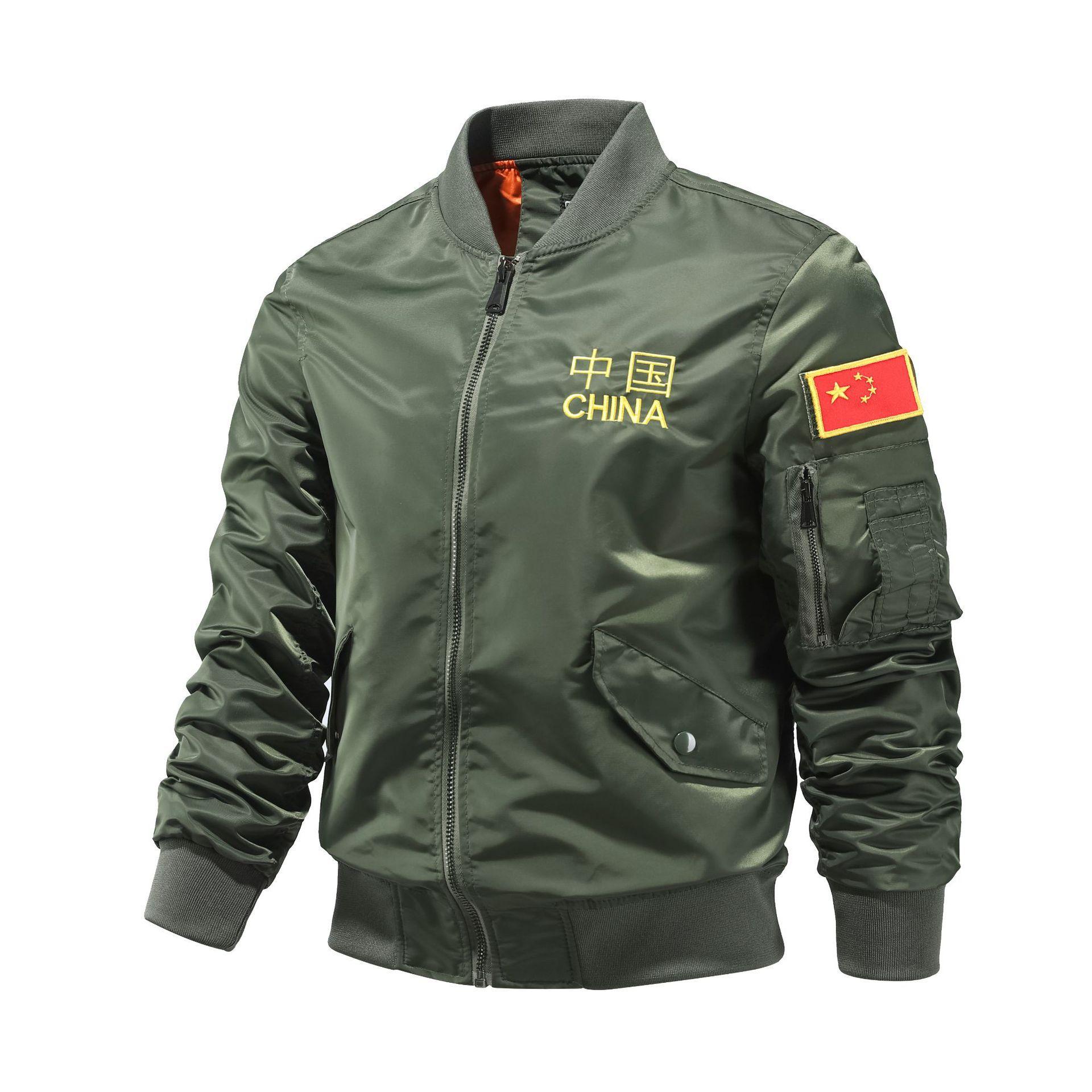 

Тяжелая вышитая куртка National Tide Top Air Force Ma1 Bomber Jacket Men s Flight Jacket XXXXL зелёный