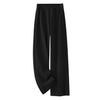Women's Black High-Waisted Slimming Wide-Leg Pants for Spring & Autumn 2025