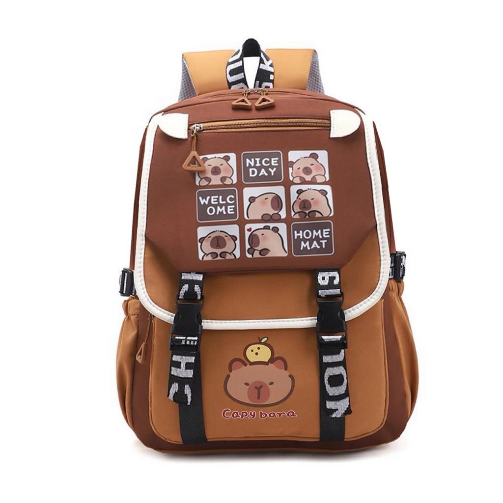 2025 New Kapibara Children's School Bag Men's and Women's Light Capybara Large Capacity Ridge Backpack