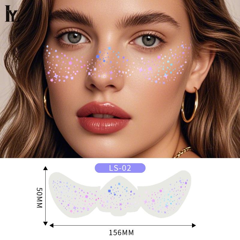 

Европейские и американские лазерные наклейки с веснушками - Временные наклейки для имитации макияжа лица 150 x 52 mm