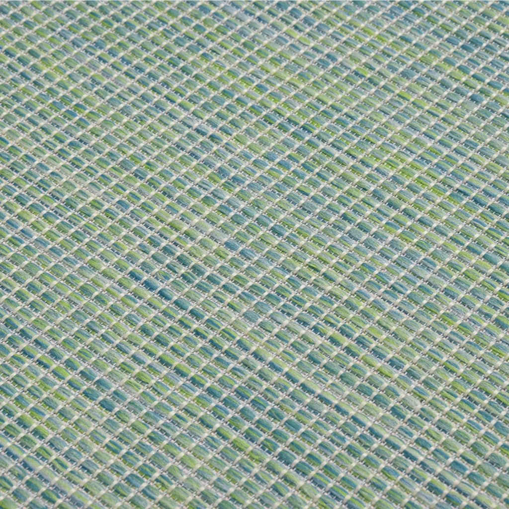 Dywan Zewnętrzny O Płaskim Splocie, 80X150 Cm, Turkusowy