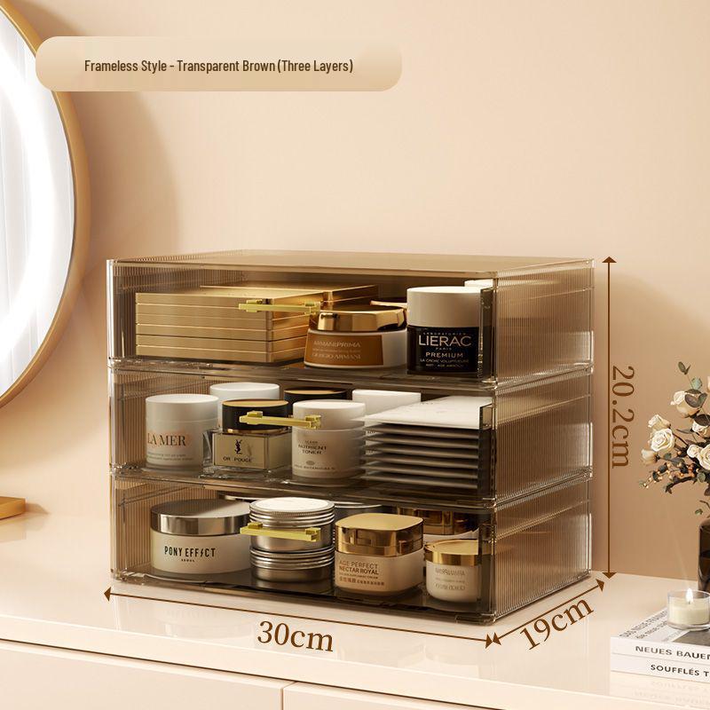 Schicke Transparente Kosmetik-Organizer-Box - Staubdichte Aufbewahrung für Hautpflege, Lippenstifte und Make-up