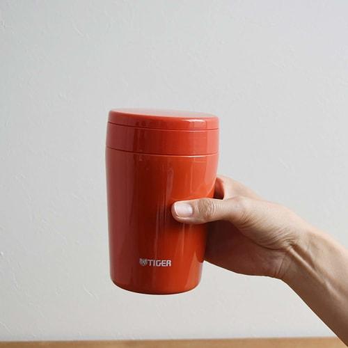 Tiger Thermos Vacuum Insulated Soup Jar 380ml Thermal Lunch Box Wide Mouth Round Bottom Chili Red MCL-B038-RC Tiger