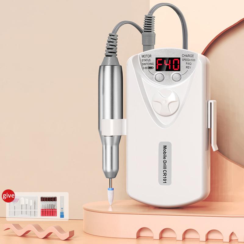 Electric Nail Drill Machine 40000RPM Rechargeable Portable Polishing Tool Kit For Gel Acrylic Nail Art At Home Salon