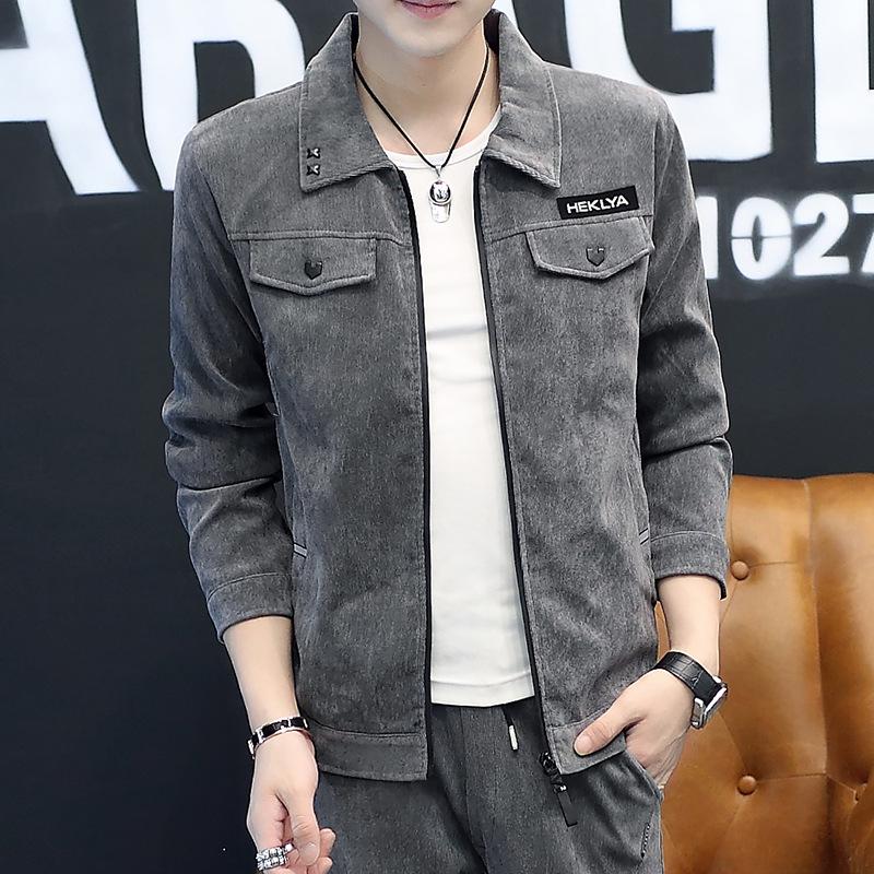 Men Jacket Corduroy Casual Jacket Trend 