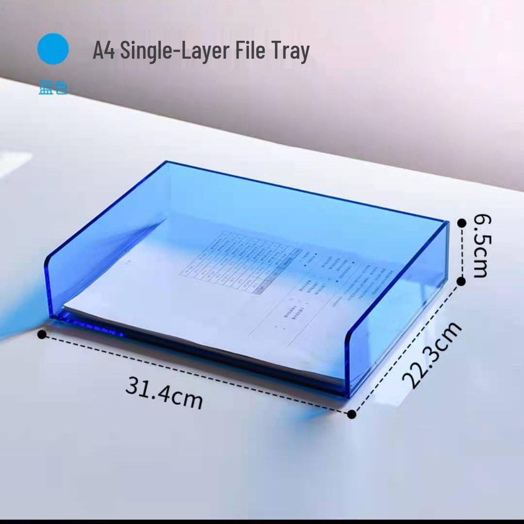 Acrylic Transparent A4 Single-Layer Document Tray and Multi-Layer File Display Rack